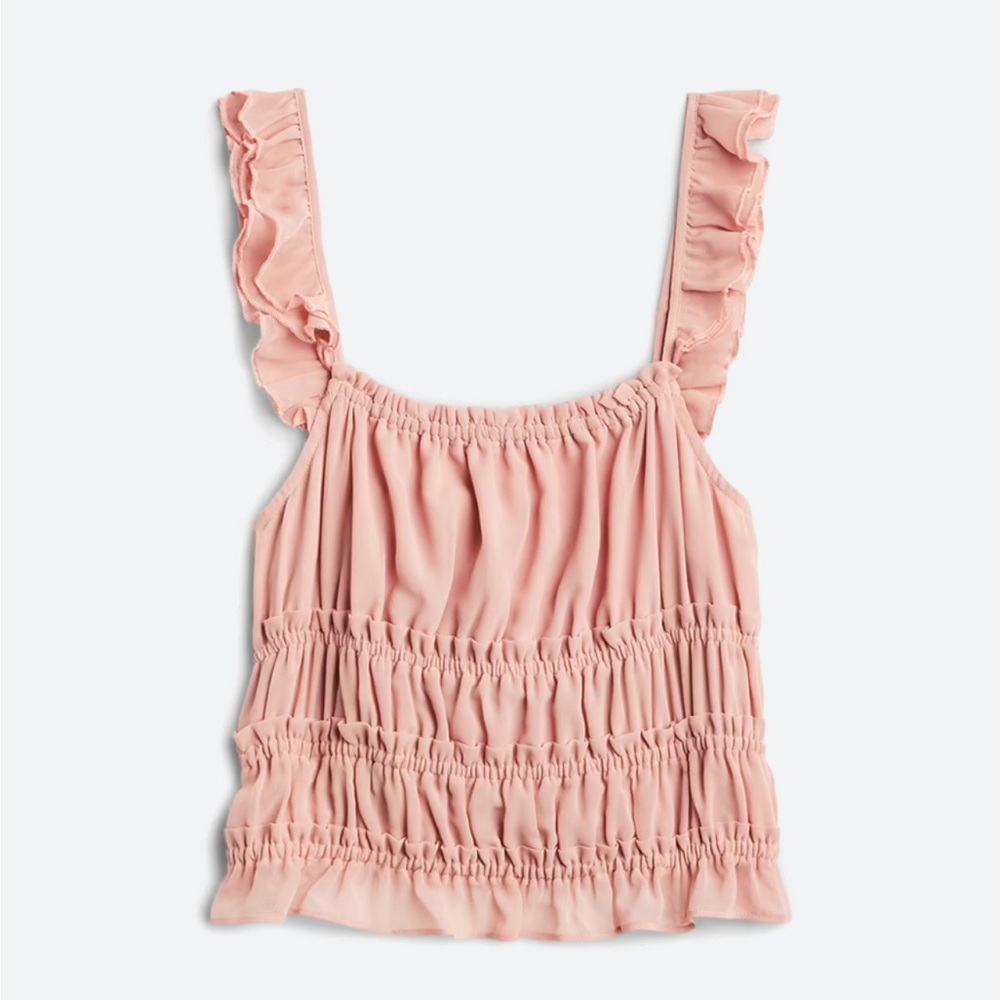 Blush Pink BB DAKOTA X STEVE MADDEN Flutter Sleeve Chiffon Blouse — Large